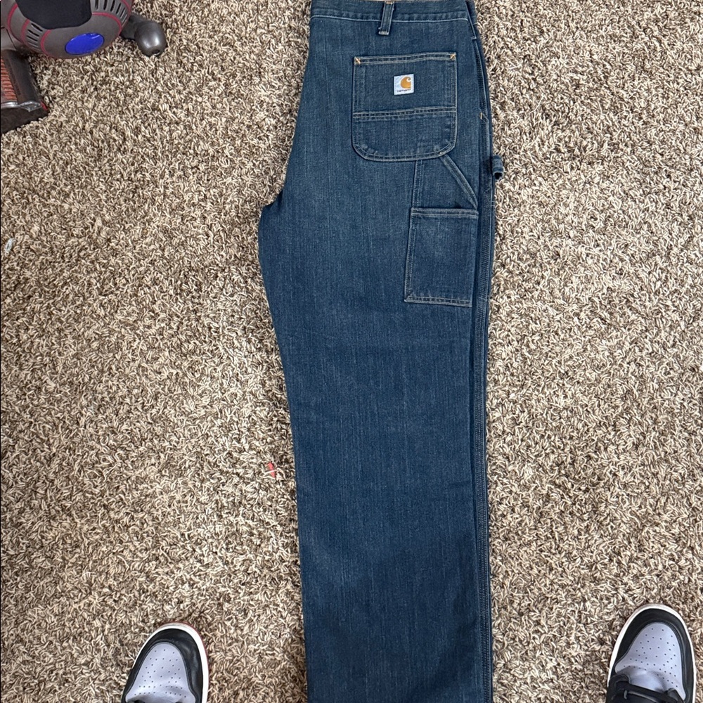 Carhartt Men's Relaxed Fit Dark Blue Jeans 42X32 NWT - Picture 5 of 7
